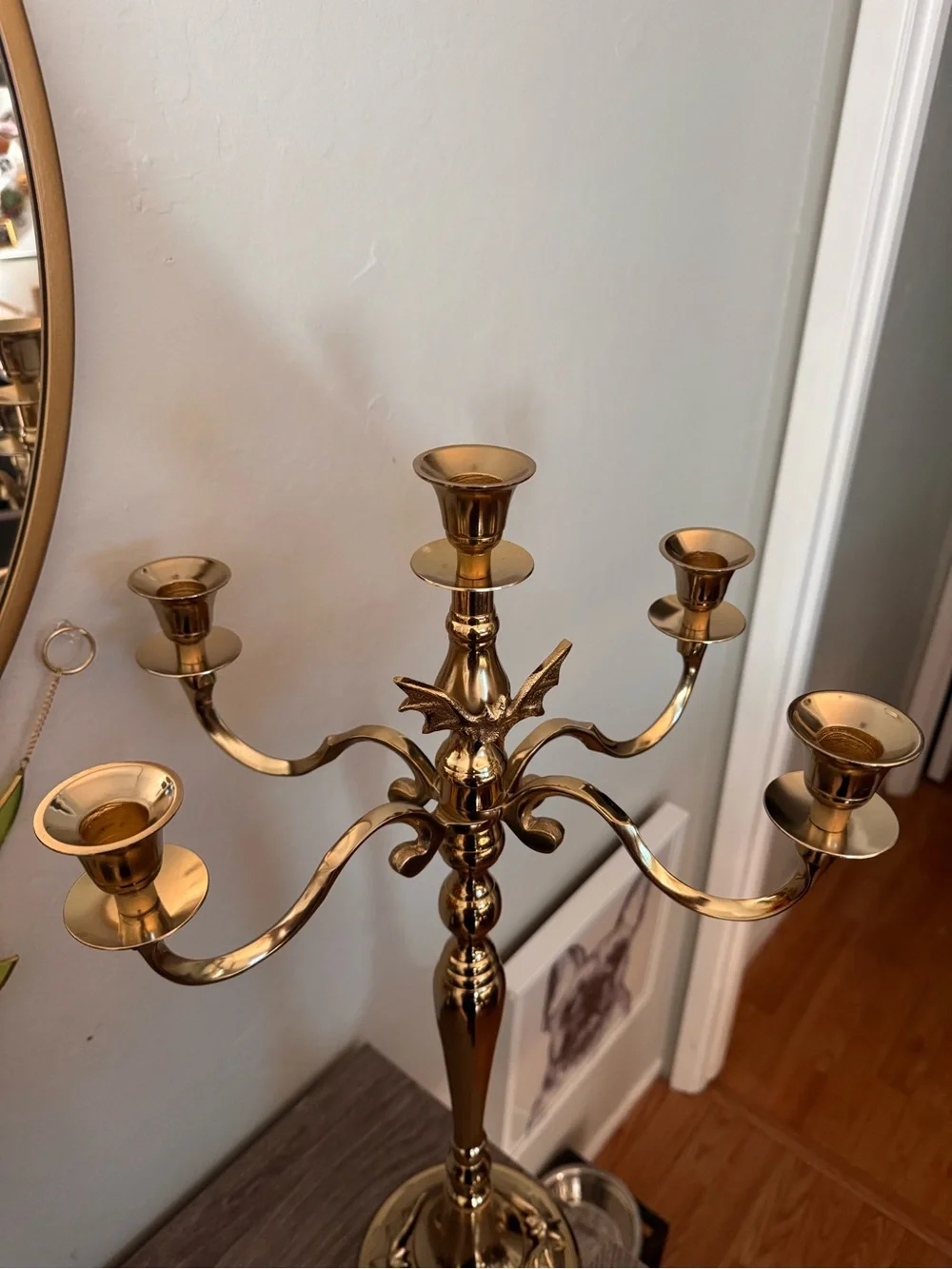 Viral Martha Stewart gold bat Metal 5-Arm Candelabra